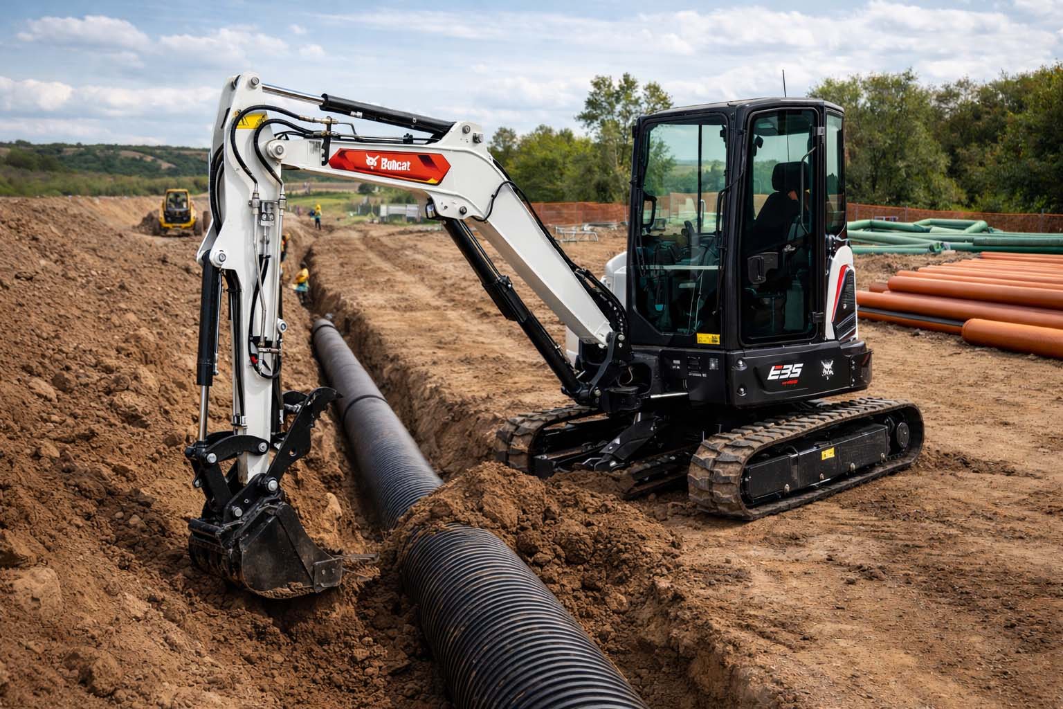 locação mini escavadeira bobcat